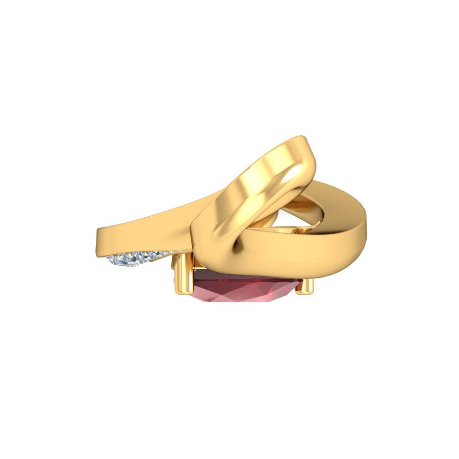 Golden Swirl Ruby Pendant, Lab Grown Ruby & Diamond Infinity Necklace in 9K/14K/18K Gold | Elegant Love & Passion Jewelry