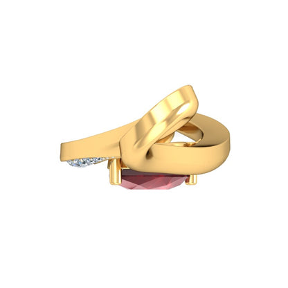 Golden Swirl Ruby Pendant, Lab Grown Ruby & Diamond Infinity Necklace in 9K/14K/18K Gold | Elegant Love & Passion Jewelry
