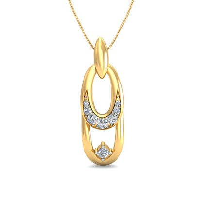Interlocking Infinity Oval Pendant, Lab Grown Diamond Dual Tone Pendant Necklace in 9K/14K/18K Gold | Handmade Love Unisex Jewelry by Avarta