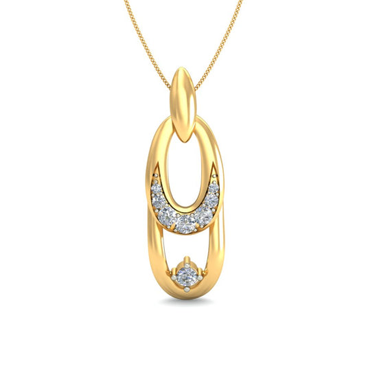Interlocking Infinity Oval Pendant, Lab Grown Diamond Dual Tone Pendant Necklace in 9K/14K/18K Gold | Handmade Love Unisex Jewelry by Avarta