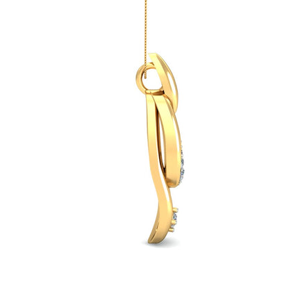 Interlocking Infinity Oval Pendant, Lab Grown Diamond Dual Tone Pendant Necklace in 9K/14K/18K Gold | Handmade Love Unisex Jewelry by Avarta