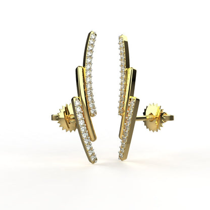 Avarta Jewellery 18K BIS Hallmarked Gold Diamond Earrings For Girls &amp; Women