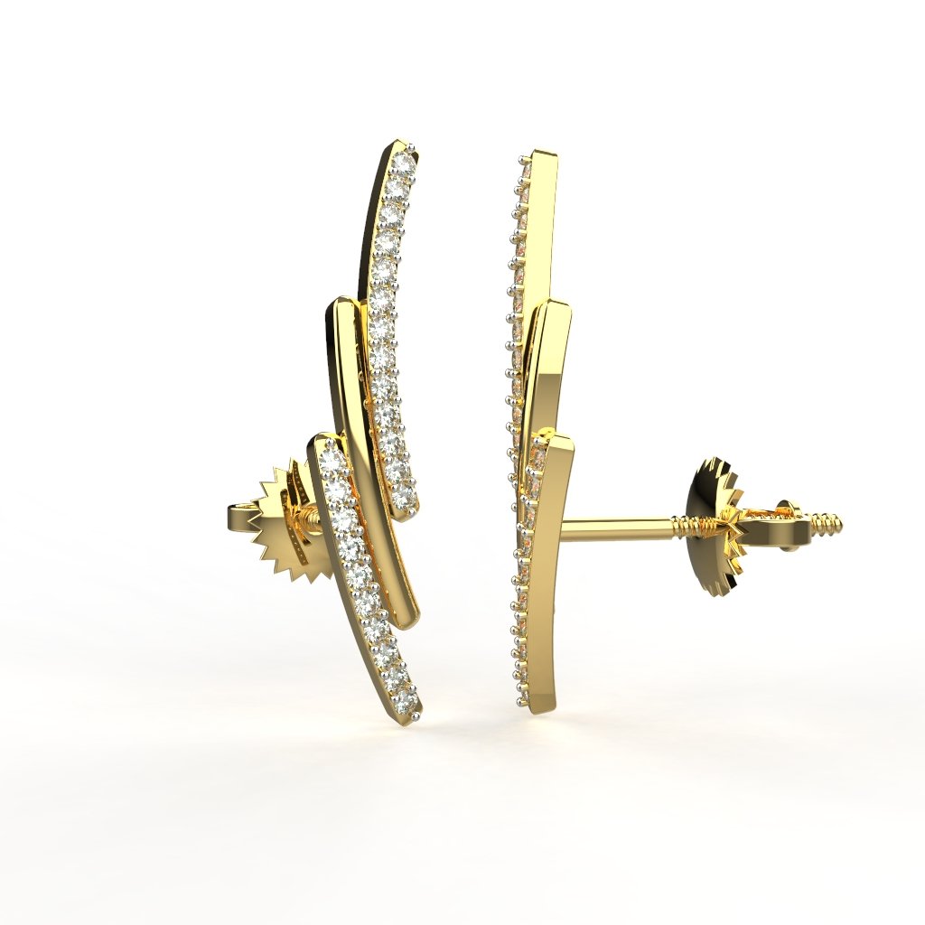 Avarta Jewellery 18K BIS Hallmarked Gold Diamond Earrings For Girls &amp; Women