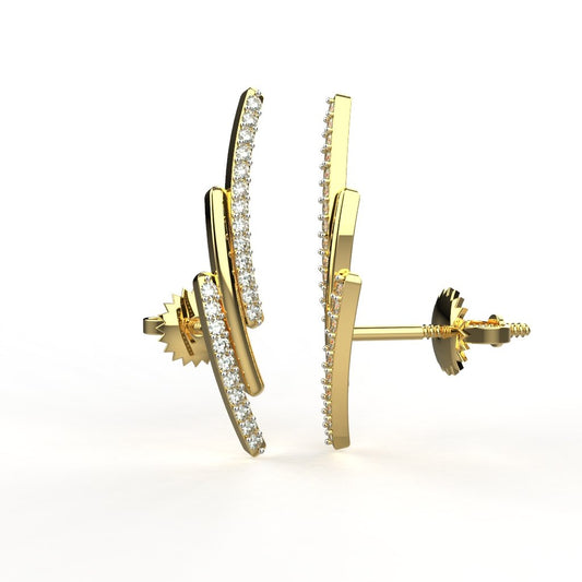 Avarta Jewellery 18K BIS Hallmarked Gold Diamond Earrings For Girls &amp; Women