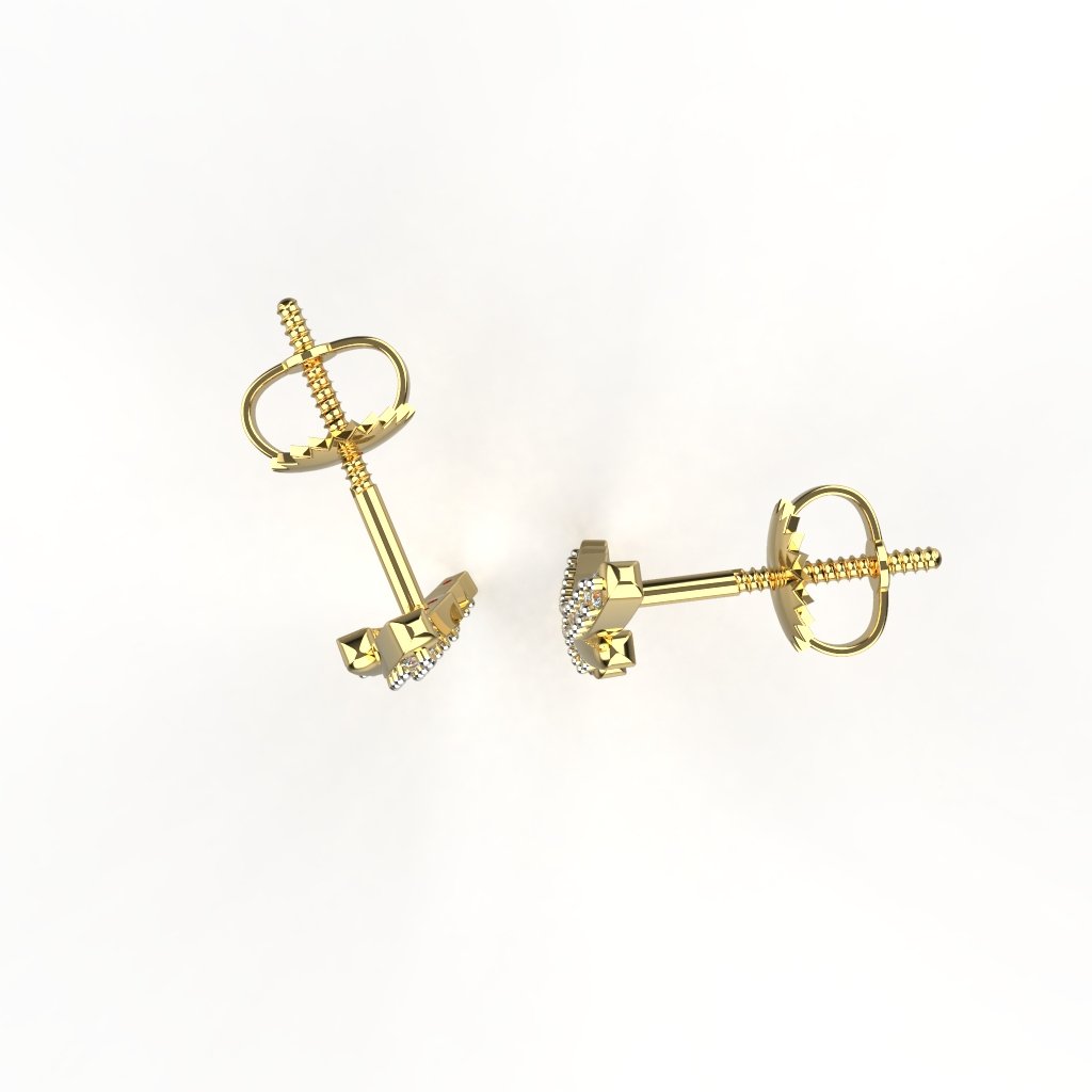 Avarta Jewellery 18K BIS Hallmarked Gold Diamond Earrings For Girls &amp; Women