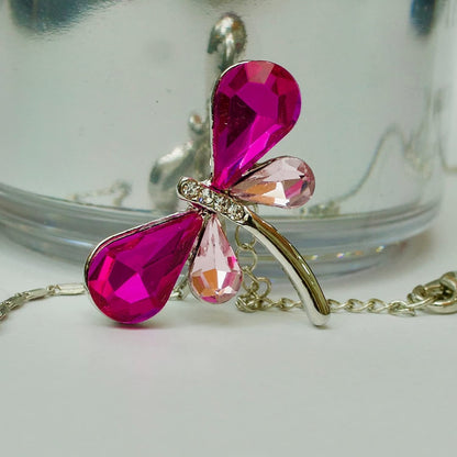 Avarta Allure Swarovski Element Pink Dragonfly Pendant for Girls and Women
