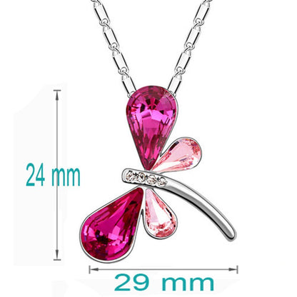 Avarta Allure Swarovski Element Pink Dragonfly Pendant for Girls and Women