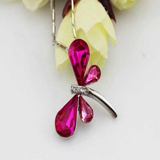 Avarta Allure Swarovski Element Pink Dragonfly Pendant for Girls and Women