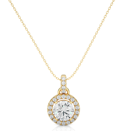 Avarta Jewellery 18k Gold Solitaire Halo Pendant