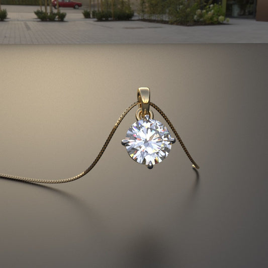 Avarta Jewellery 14k Gold 1 Carat Moissanite Pendant