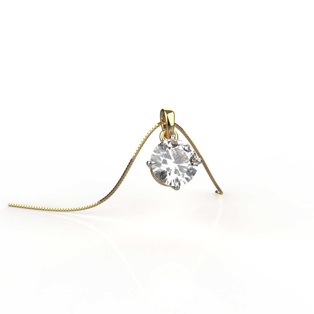 Avarta Jewellery 18k Gold 1 Carat Moissanite Solitaire Pendant Main image