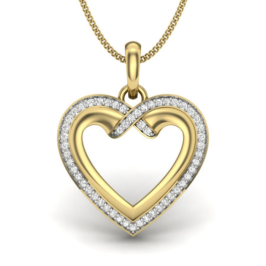 Heartfelt Brilliance - 9K-14K-18K Gold Diamond Pendant