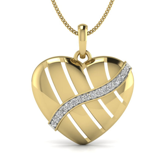 Soulful Shine | 9K-14K-18K Gold Diamond Heart Pendant