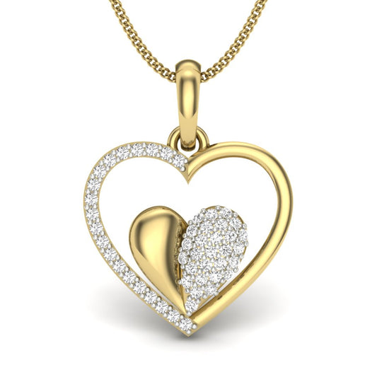 Divine Charm | 9K-14K-18K Gold Diamond Heart Pendant