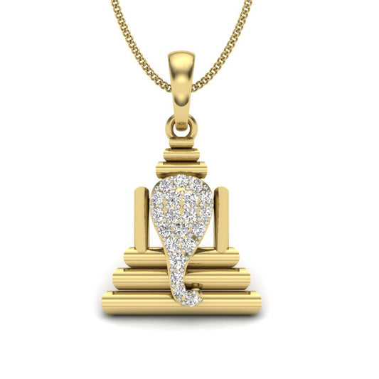9K/14K/18K Protective Lord Ganesha Pendant in Gold | Lab Grown Diamond Spiritual Pendant