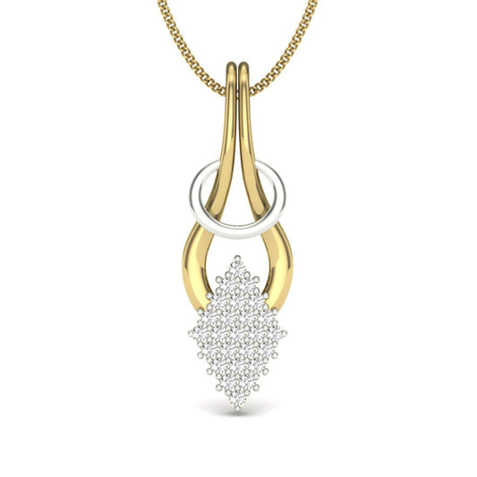 9K-14K-18K Yellow Gold Signature Diamond Intertwined Pendant - Bold Simplicity Meets Brilliant Sparkle