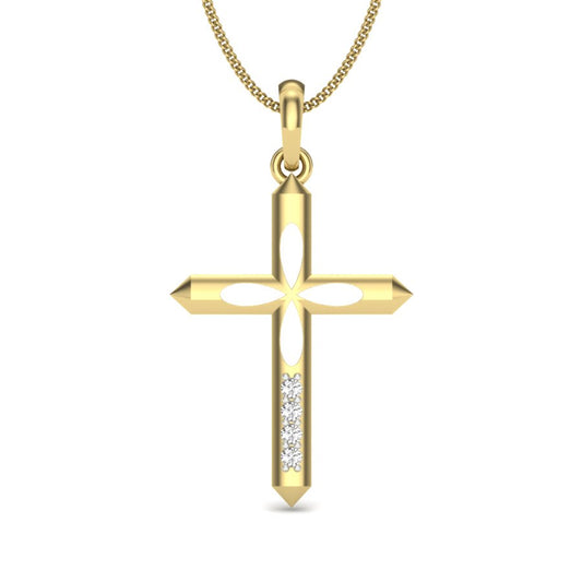 Eternal Grace Sacred Cross Pendant, Lab Grown Diamond Crucifix in 9K/14K/18K Gold | Timeless Faith & Luxury Jewelry