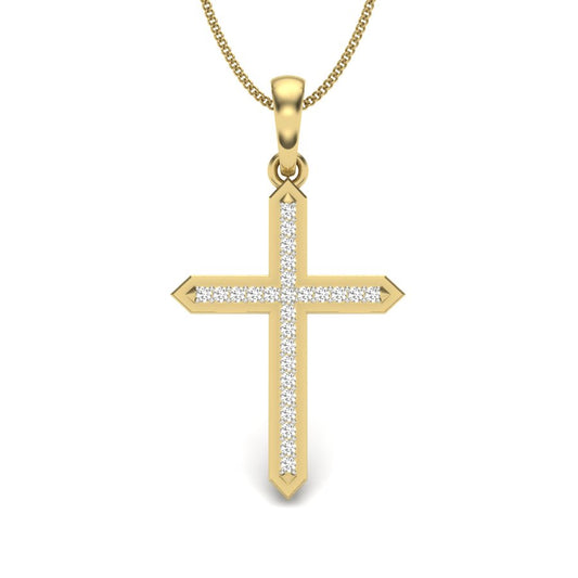 Heirloom Diamond Cross Pendant - Lab Grown Diamonds in Solid 9K/14K/18K Gold | Luxury Timeless Religious Pendant for Her
