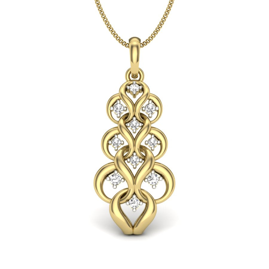 9K-14K-18K Yellow Gold Diamond Infinity Pendant Necklace - An Ode to Endless Love & Sophistication by Avarta Jewellery