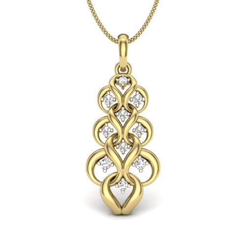 9K-14K-18K Yellow Gold Diamond Infinity Pendant Necklace - An Ode to Endless Love & Sophistication by Avarta Jewellery