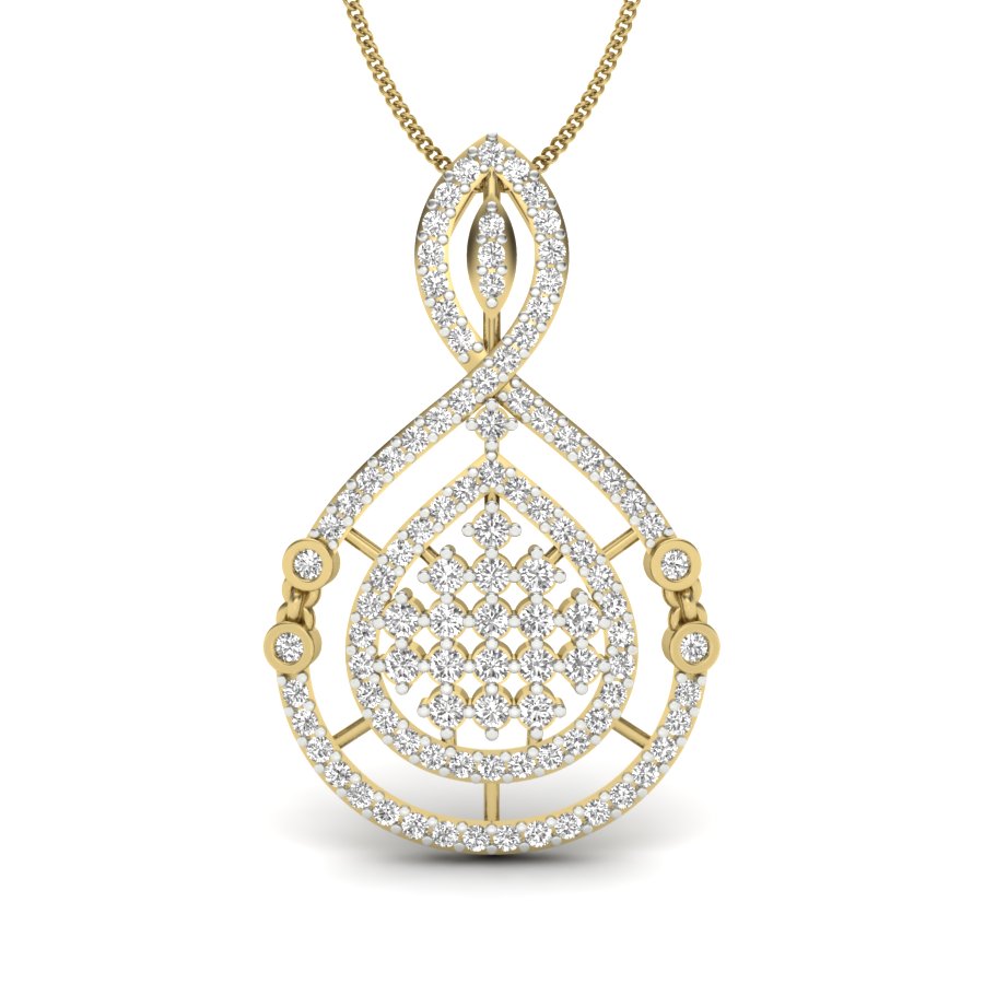 9K|14K|18K Gold Diamond Encrusted Teardrop with Infinity Top - Royal Exquisite Statement Jewelry by Avarta