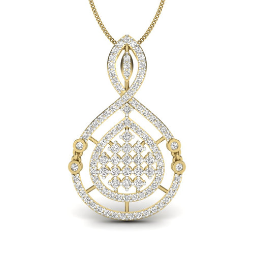 9K|14K|18K Gold Diamond Encrusted Teardrop with Infinity Top - Royal Exquisite Statement Jewelry by Avarta