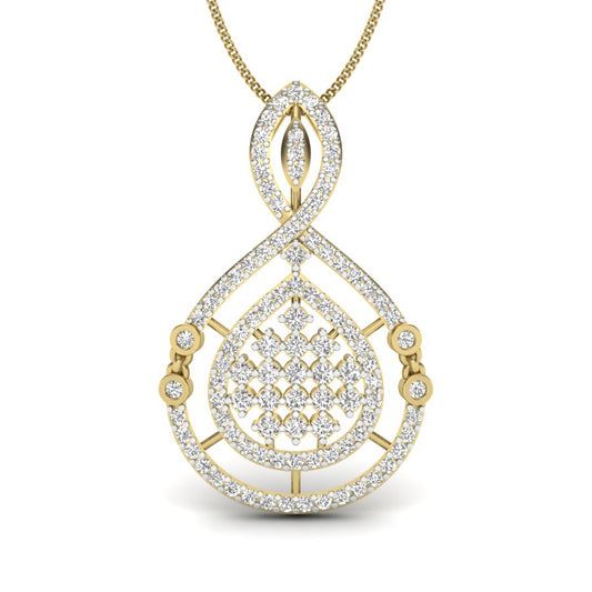 9K|14K|18K Gold Diamond Encrusted Teardrop with Infinity Top - Royal Exquisite Statement Jewelry by Avarta