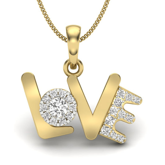 Forever Love Diamond Pendant, Luxury Gold Jewellery in 9K, 14K & 18K with Lab Grown Diamonds, Certified by IGI/SGL