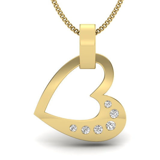 Golden Heart for Loved One Pendant with Diamond Accents, Lab Grown Diamond Heart Necklace in 9K/14K/18K Gold | Love & Grace Jewelry by Avarta