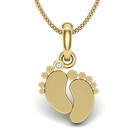Cherished Moments Tiny Blessings Baby Footsteps Pendant in 9K | 14K | 18K Gold with Lab Grown Diamonds