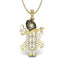 Avarta Jewellery Gold Shreenath Ji Pendant With Lab Grown Diamond and Enamel