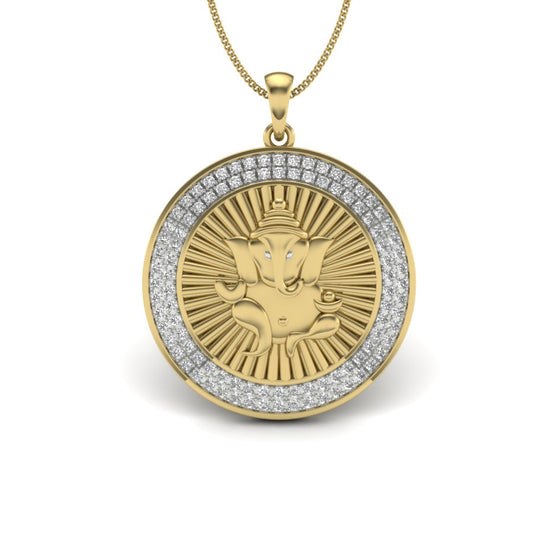 Blessings in Brilliance - International Designer Inspired Lord Ganesha Pendant Lab Grown Diamond Ganpati Unisex Pendant