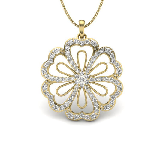 Avarta Jewellery Classic Flower Lab Grown Diamond Pendant