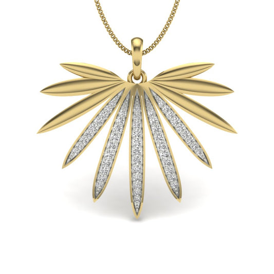 Nature’s Radiance Weed Leaf Pendant, Luxury Gold Jewellery in 9K, 14K & 18K with Lab Grown Diamonds, Certified by IGI/SGL