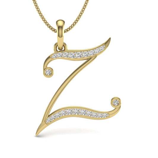 Zenith Shine Letter “Z” Diamond Alphabet Pendant, Certified Lab Grown Diamonds, Perfect Gift for Her