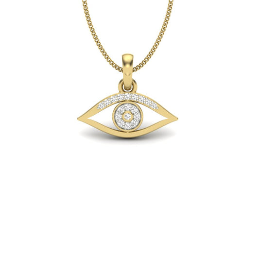 Enchanted Evil Eye Pendant, Lab Grown Diamond Protection Necklace in 9K/14K/18K Gold | Luxury Nazar Suraksha Jewelry