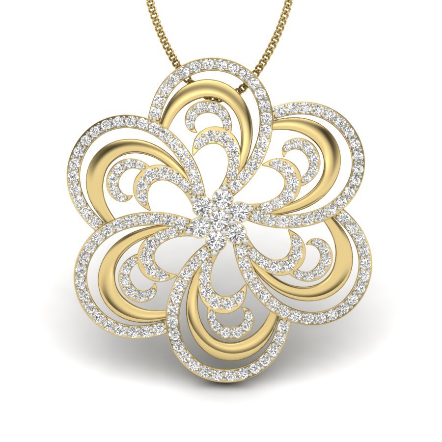 Avarta Jewellery Designer Floral Lab Grown Diamond Pendant