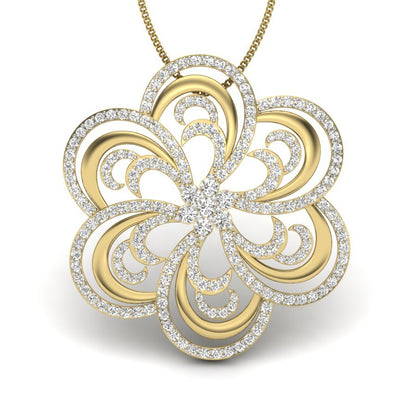 Avarta Jewellery Designer Floral Lab Grown Diamond Pendant