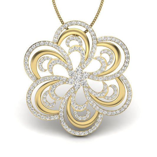 Avarta Jewellery Designer Floral Lab Grown Diamond Pendant