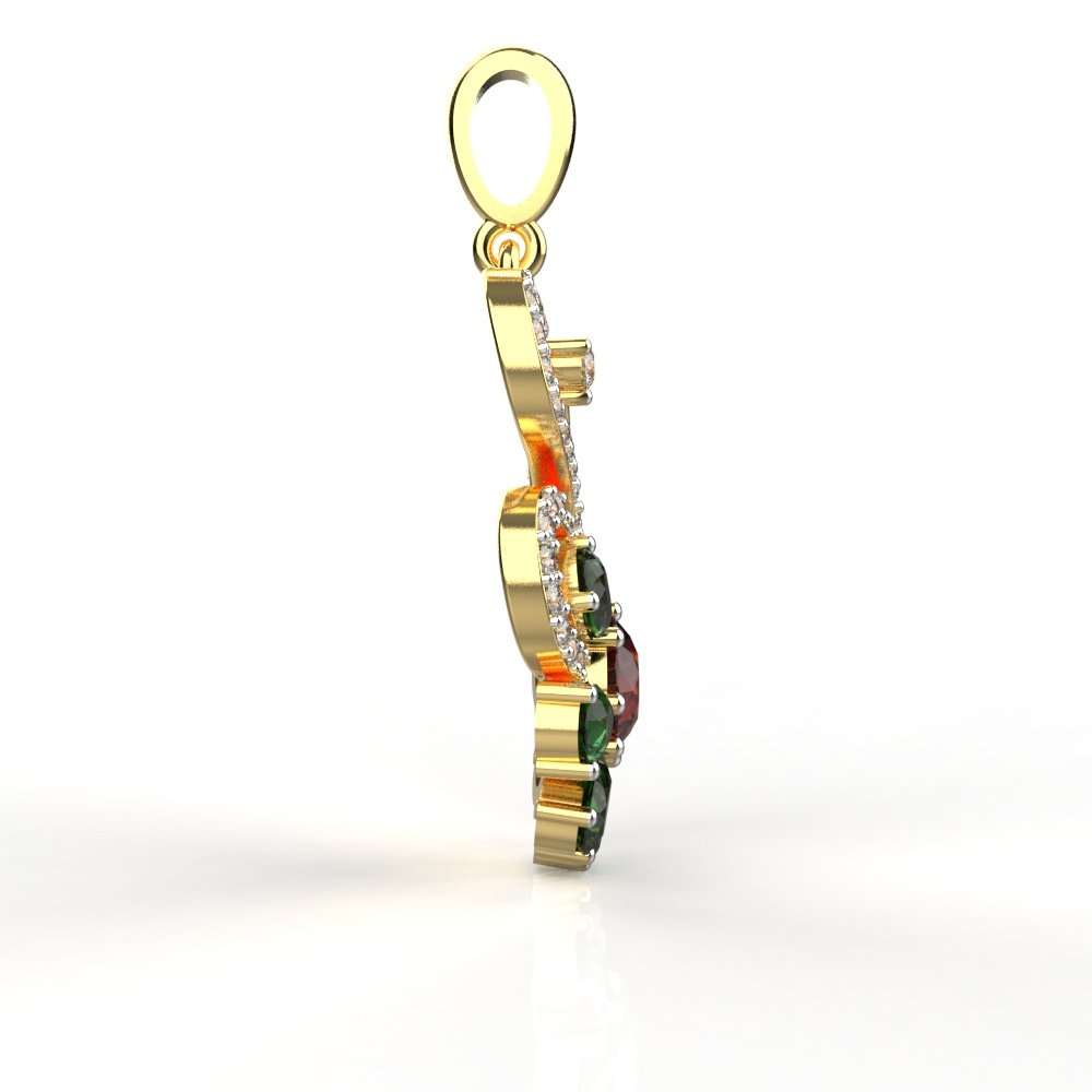 Avarta Jewellery Mystique Flower Pendant With Ruby and Emerald