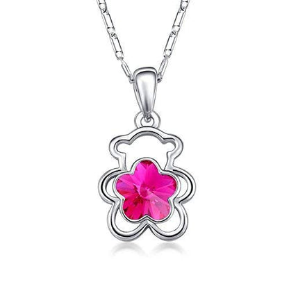 Avarta Allure Swarovski Element Pink Teddy Bear Pendant for Girls and Women