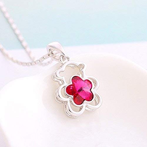 Avarta Allure Swarovski Element Pink Teddy Bear Pendant for Girls and Women
