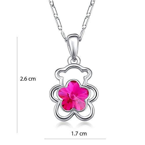 Avarta Allure Swarovski Element Pink Teddy Bear Pendant for Girls and Women