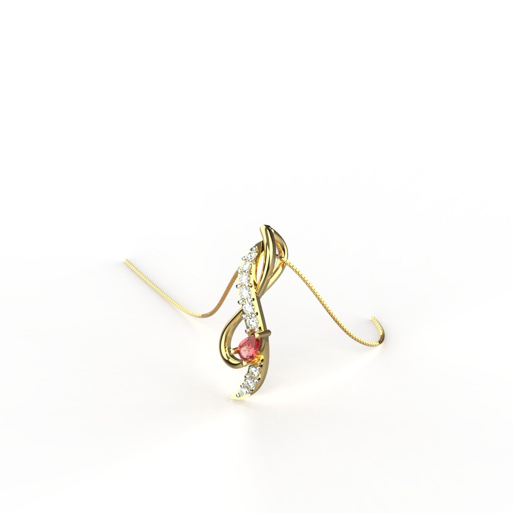 Avarta Jewellery 18k Gold Dazzling Pendant For Girls &amp; Women