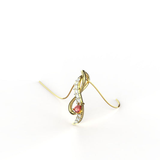 Avarta Jewellery 18k Gold Dazzling Pendant For Girls &amp; Women