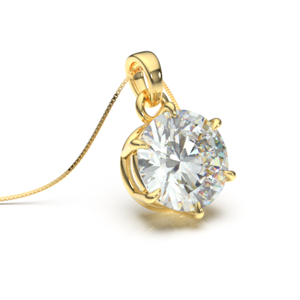 Avarta Jewellery Sterling Silver Solitaire Pendant Set With Gold Polish Secondary image