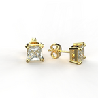 Avarta Jewellery 18K 0.50 Carat Each Princess Cut Unisex Solitaire Studs