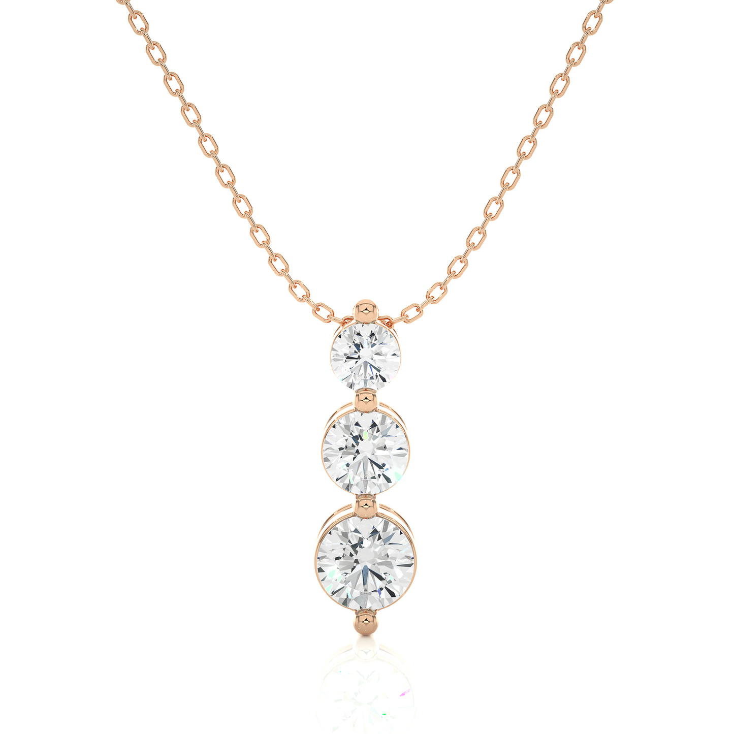 Avarta Jewellery 18k Rose Gold Triple Solitaire Pendant