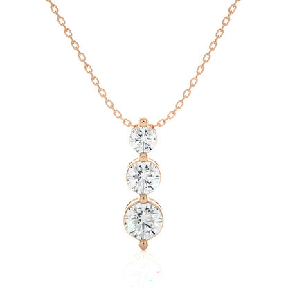 Avarta Jewellery 18k Rose Gold Triple Solitaire Pendant