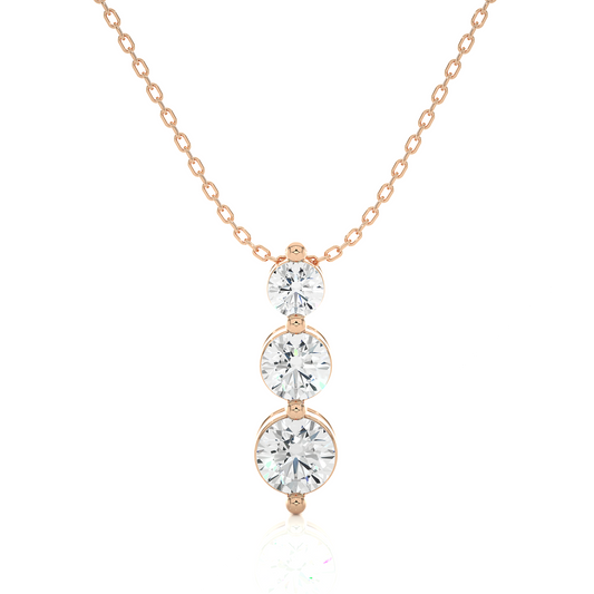 Avarta Jewellery 18k Rose Gold Triple Solitaire Pendant